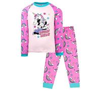 Set ufficiale Minnie Mouse per ragazze, età 3-8 anni, pigiama a maniche lunghe con Minnie Mouse, 100% cotone, prodotto ufficiale, rosa, 4-5 Years