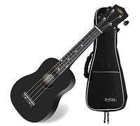 Set Ukulele Soprano Classic Cantabile US-100: ukulele per principianti con corde in nylon e custodia. Strumento hawaiano facile da suonare, ideale per viaggi, tempo libero, lezioni, campeggio. Nero