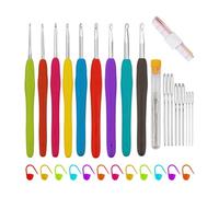 Set Uncinetto, 9 Pezzi Uncinetti In Alluminio Con 40 Aghi Per Marcare, 9 Aghi, 1 Righello, Impugnatura Ergonomica Morbida Impugnatura Kit Aghi Per Uncinetto Aghi Da Cucito