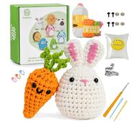 Set Uncinetto Per Principianti,Kit Crochet-Coniglio E Carota,Ci Sono Video Tutorial Chiari E Completi Su Come Lavorare All'Crochet,Kit Crochet Principianti,Amigurumi Kit Principianti Italiano