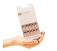 Set Unghie Con Stampa Centrale A Mandorla Da 30 In Acrilico Con Bastoncino Falso Sulla Punta Francese Set Manicure Artificiale Fai-da-te Per Manicure In Acrilico