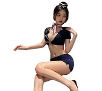 Set Uniforme Cosplay studentessa Babydoll Dress Lingerie Body Costume Camicia da notte Donne Segretaria Body L