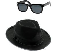 Set unisex Blues Brothers Band cappello e occhiali da sole per adulti American Band Fancy Party Blues Hat & occhiali da sole accessorio costume