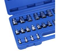 Set unità miste prese Star Torx E femmina E4 - E24 28pz 1/4" 3/8" e 1/2"