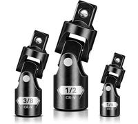 Set universale per giunto a croce (3 pezzi), 1/2", 3/8", 1/4", set di adattatori per giunto girevole in acciaio CR-V Premium