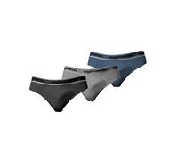 Tris slip Uomo Rossoporpora cotone elasticizzato nero grigio blu