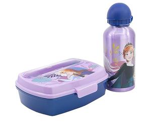 SET URBAN BACK TO SCHOOL CON BOTTIGLIA IN ALLUMINIO DA 400 ML E CESTINO PER IL PRANZO CON POSATE | FROZEN TRUST THE JOURNEY