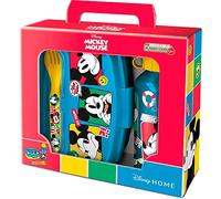 SET URBAN BACK TO SCHOOL CON BOTTIGLIA IN ALLUMINIO DA 400 ML E CESTINO PER IL PRANZO CON POSATE | MICKEY MOUSE FUN-TASTIC