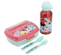 SET URBAN BACK TO SCHOOL CON BOTTIGLIA IN ALLUMINIO DA 400 ML E CESTINO PER IL PRANZO CON POSATE | MINNIE MOUSE BEING MORE MINNIE MOUSE
