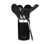 Set Utensile da Cucina Cecotec Polka Experience Gravity Holder 9 Pezzi Silicone Nero Senza BPA