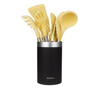 Set utensile da cucina Cecotec Polka Experience Vulcano 9 pezzi silicone acciaio giallo pastel holder