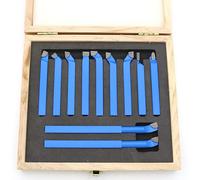 SET UTENSILI 11pz BRASATI PER TORNIO 6X6mm DA TAGLIO SCATOLA LEGNO