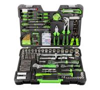 VALIGIA PORTAUTENSILI DA 302 PEZZI CON BUSSOLE ESAGONALI SATINATE