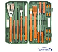 Attrezzi acciaio inox per barbecue in set 18 pezzi Lapillo
