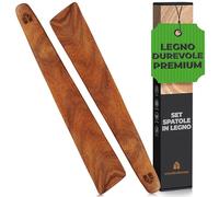 Set Utensili Cucina Legno, Spatole da Cucina, Attrezzi Multiuso per Girare, Spalmare e Raschiare Alimenti, Antigraffio, Ideali per Ghisa, 2 pezzi