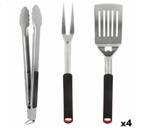 Set Utensili da Barbecue Aktive 3 Pezzi Barbecue Acciaio inossidabile 9 x 41