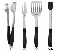 Set Utensili da Barbecue Aktive 4 Pezzi Barbecue Acciaio inossidabile 10 x 42