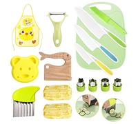 Set Utensili da Cucina per Bambini 16 pezzi, Coltelli da Cucina Sicuri per Bambini dai 2 Anni, Set di Taglio Montessori, Regalo per Compleanno, Natale e Halloween
