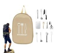 Set Utensili da Cucina per Campeggio,Pinze da Cucina per Campeggio - Attrezzatura Portatile per Uomini Donne Escursionismo Trekking BBQ Picnic Zaino in Spalla