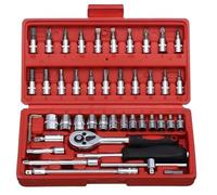 Set utensili professionali 46PC Set Chiavi A Bussola Strumento Riparazione Auto Automatica Cricchetto Coppia Combinata Scatola Strumenti Meccanici Utensili Manuali Attrezzi Per La Casa