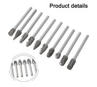 Set Utensili Taglierina Rotante 10 Pezzi con Gambo da 3mm per Rettifica di Preci