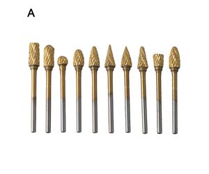 Set Utensili Taglierina Rotante 10 Pezzi con Gambo da 3mm per Rettifica di Preci