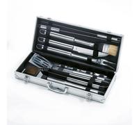 Set Valigetta Accessori per Barbecue Ompagrill in Alluminio da 12 Pezzi in