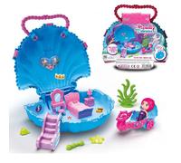 Set valigetta Bambola Sirena Gioco Giocattolo casa sirenetta conchiglia Bambini