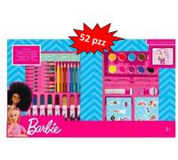 Set Valigetta Barbie 52 Pezzi Con Colori Acquerelli-Gioco Per Colorare Per Bimbe