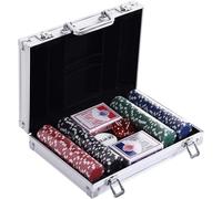 Set Valigetta Poker 200 Chip Fiches in Alluminio 2 Mazzi Texas Hold'em Blackjack