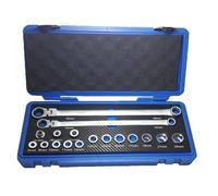 SET VALIGIA CHIAVI A BUSSOLA 17 PEZZI LUNGHE A CRICCHETTO CON SNODO da 8 a 22mm