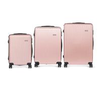 Set valigia trolley ABS 3 pezzi leggere resistenti design rigato
