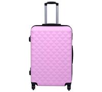 Set Valigie Trolley a Custodia Rigida 2 pz Rosa in ABS, con Serrature di Sizza e Ruote Girevoli 360°, Valigia Piccola Riponibile in Quella Grande