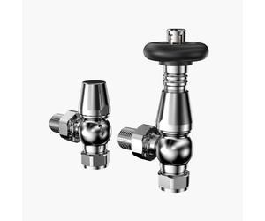 Set Valvole Termostatiche Radiatore Angolate Cromate 15mm 10 Bar