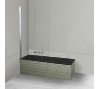Set vasca da bagno rettangolare Oltens Langfoss 10003300, parete vasca Oltens Sela 23202100