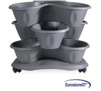 SET VASO 'TRIFOGLIO' Ø cm 40xh.51 Lt. 6 - grigio BAMA