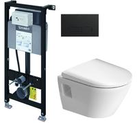 Set vaso WC con copriwater a discesa lenta Duravit D-Neo 45870900A1, modulo di installazione Duravit DuraSystem WD1011000000, WD5001031000