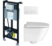 Set vaso WC con copriwater a discesa lenta Duravit D-Neo 45880900A1, modulo di installazione Duravit DuraSystem WD1011000000, WD5001011000