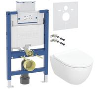 Set vaso WC con copriwater a discesa lenta Geberit Acanto 502.774.00.1, modulo di installazione Geberit Duofix 111.003.00.2, 111.815.00.1, 156.050.00.1