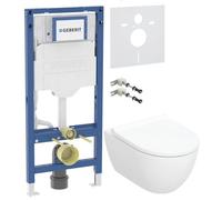 Set vaso WC con copriwater a discesa lenta Geberit Acanto 502.774.00.1, modulo di installazione Geberit Duofix 111.320.00.6, 111.815.00.1, 156.050.00.1