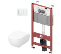 Set vaso WC con copriwater a discesa lenta Geberit Selnova Premium 502.793.00.1, modulo di installazione Tece Base 9400407, 9.240.400