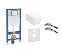 Set vaso WC con copriwater a discesa lenta Geberit Smyle Square 503.171.00.1, modulo di installazione Geberit Duofix 111.320.00.6, 111.815.00.1, 156.050.00.1