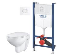 Set vaso WC con copriwater a discesa lenta Grohe Bau Ceramic 39351000, modulo di installazione Grohe Solido 38971000, 38506SH0