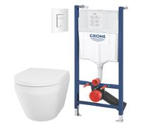 Set vaso WC con copriwater a discesa lenta Grohe Euro Ceramic 102509SH00, modulo di installazione Grohe Solido 38971000, 38732SH0