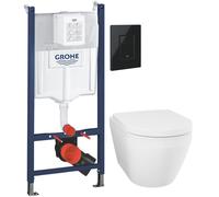 Set vaso WC con copriwater a discesa lenta Grohe Euro Ceramic 102510SH00, modulo di installazione Grohe Solido 38971000, 38966KV0