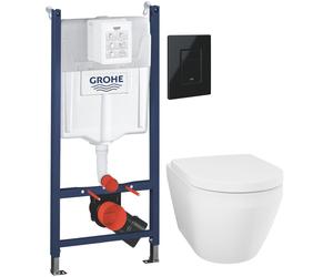 Set vaso WC con copriwater a discesa lenta Grohe Euro Ceramic 102510SH00, modulo di installazione Grohe Solido 38971000, 38966KV0