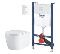 Set vaso WC con copriwater a discesa lenta Grohe Start 103848SH00, modulo di installazione Grohe Solido 38971000, 38732SH0