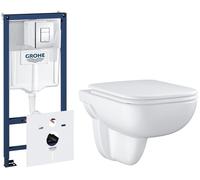 Set vaso WC con copriwater a discesa lenta Grohe Start Edge 39815000, modulo di installazione Grohe Rapid SL 38827000