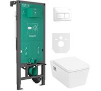 Set vaso WC con copriwater a discesa lenta Hansgrohe EluPura Original Q 60289450, modulo di installazione Hansgrohe iFrame universal 01022180, 66001700