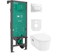 Set vaso WC con copriwater a discesa lenta Hansgrohe EluPura Original S 60288450, modulo di installazione Hansgrohe iFrame universal 01022180, 66002700
